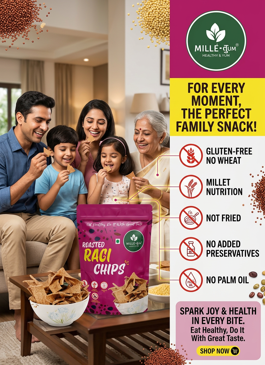 Mille-Tum Roasted Millet Ragi Chips